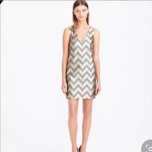 JCrew Collection Gilded Chevron Shift Dress